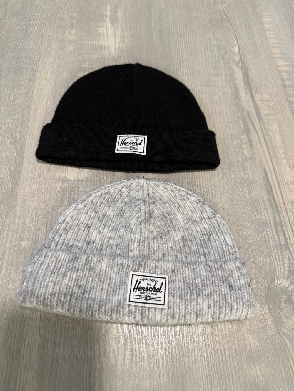 Herschel Kids’ Folded Cuff Beanie - Black & Gray Heather
